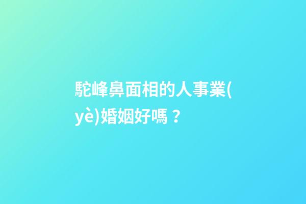 駝峰鼻面相的人事業(yè)婚姻好嗎？